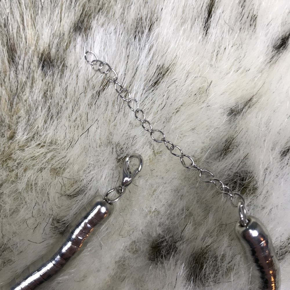 Silver Turquoise Ball Statement Statement Necklace - image 5